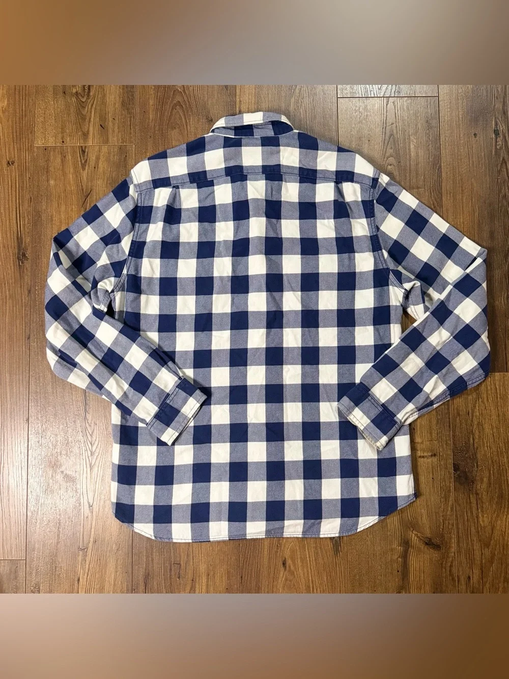 J.Crew Sportsmen’s Outfitters Plaid Shirt Men’s L Slim Blue White 100% Cotton